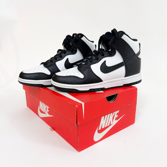 BRAND NEW IN BOX WOMENS NIKE DUNK HIGH PANDA BLACK WHITE SNEAKERS - Picture 9 of 16